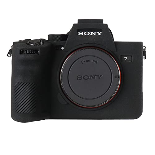 STSEETOP Sony A7IV Hülle, Silikon Gummi Schutzhülle Kamera Body Skin Case Cover, kompatibel mit Sony A74 A7M4 A7IV (Schwarz) von STSEETOP
