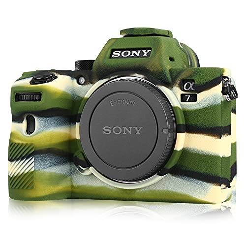 STSEETOP Kameratasche für Sony A7III A7RIII Sony ILCE-7RIII A73 A7R3 - Schützende Silikon-DSLR-Hülle, abnehmbarer Käfig, stoßfest, staubdicht (Armeegrün) von STSEETOP