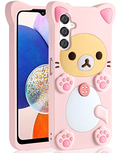 STSNano Kawaii Handyhülle für Samsung Galaxy A14 5G 6,6 Zoll 3D Cute Cartoon Bär Handyhülle für Frauen Mädchen Kinder Mode Cool Lustig Spaß Bär Weiche TPU Hülle für Samsung Galaxy A14 5G Silikon Cover von STSNano