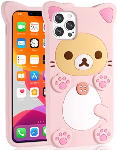 STSNano Kawaii Handyhülle für iPhone 13 Pro 6,1 Zoll 3D Cute Cartoon Bear Handyhülle Mode Cool Funny Bear Weiche TPU Schutzhülle für iPhone 13 Pro Silikon Cover für Frauen Mädchen Kinder PK von STSNano
