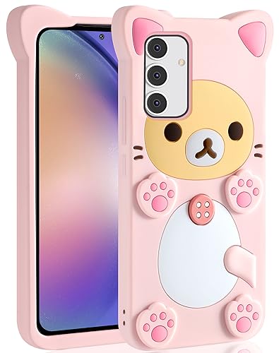 STSNano Kawaii für Galaxy A54 5G Handyhülle 3D Cute Cartoon Bear Phone Cases Fashion Cool Fun Funny Bear Soft TPU Covers for Samsung Galaxy A54 5G 6.4 inch Silicone Cover for Women Girls Kids PK von STSNano