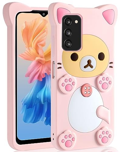 STSNano Kawaii für Samsung Galaxy A03s Handyhülle 3D Cute Cartoon Bear Phone Cases Fashion Cool Fun Funny Bear Soft TPU Covers for Samsung Galaxy A03S 6.5 inch Silicone Cover for Women Girls Kids PK von STSNano