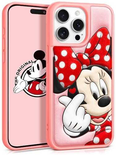 STSNano Schutzhülle für iPhone 15 Promax mit niedlicher Cartoon-Figur, Kawaii, Mädchen, Kinder, Teenager, Frauen, lustiges cooles Design, 3D-Prägung, Leder, TPU-Hülle für Apple i Phone 15 Pro Max 6,7 von STSNano