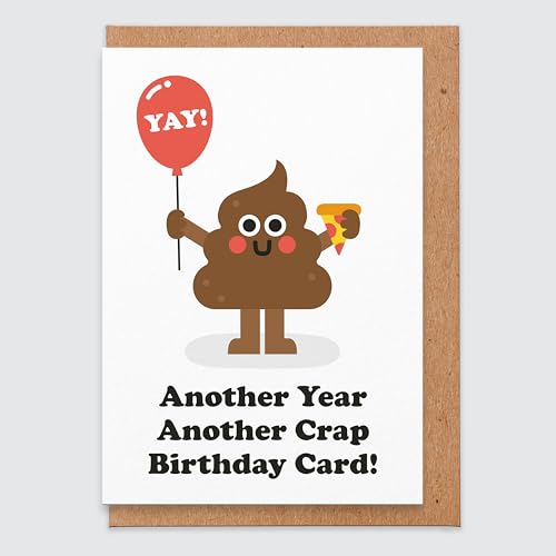 Ein weiteres Jahr Ein weiterer Mist Geburtstagskarte - Unhöfliche Geburtstagskarte - Humor Karte - Lustige Unhöfliche Geburtstagskarte - Witz - Kacken Emoji - Komödie - Freund - Freundin - Ihn - Sie von STUDIO BOKETTO