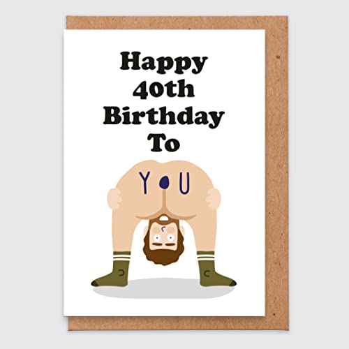 Geburtstagskarte für Männer zum 40. Geburtstag – lustige Geburtstagskarte für ihn – unhöfliche Geburtstagskarte zum 40. Geburtstag, Bruder, Ehemann von STUDIO BOKETTO