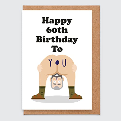 Geburtstagskarte zum 60. Geburtstag für Männer – lustige Karte zum 60. Geburtstag für ihn – unhöfliche Geburtstagskarte zum 60. Geburtstag, Bruder, Ehemann von STUDIO BOKETTO