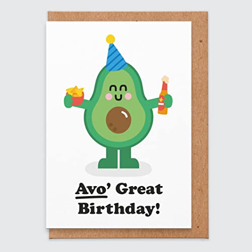 Lustige Geburtstagskarte Avocado Geschenke Karte für Freundin Wortspiel Vegetarisch von STUDIO BOKETTO