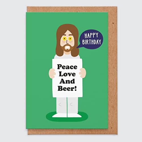 Lustige Geburtstagskarte für Freund – John Lennon Geburtstagskarte – Musikgeschenk – Prominente – The Beatles – Geburtstagskarte Musik – für Männer – Jungen von STUDIO BOKETTO