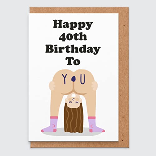 Lustige Geburtstagskarte zum 40. Geburtstag für Frauen – Freundin – Bestfreund – freche Geburtstagskarte für Frauen – Karte zum 40. Geburtstag für sie von STUDIO BOKETTO