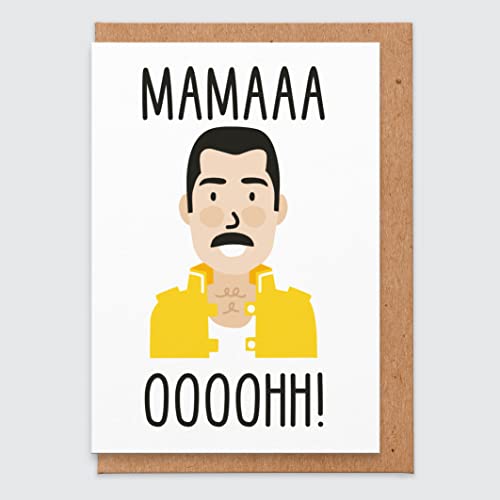 Lustige Mutter-Tageskarte - Mutter Ooooh Freddie Mercury - Königin - Mutter-Mutter-Tageskarte - Karte für Musikliebhaber - Mutter-Tagesgeschenk - Mama - für sie - beste Mama - ich liebe dich Mama von STUDIO BOKETTO