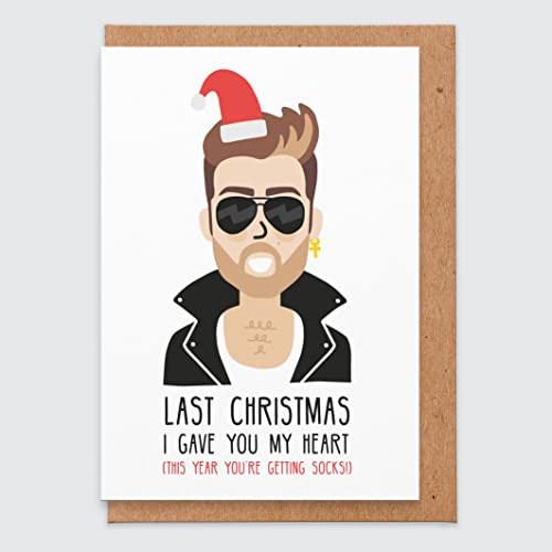 Lustige Weihnachtskarte - George Michael Weihnachtskarte - letzte Weihnachten gab ich dir mein Herz - Weihnachtskarte - Gay Weihnachtskarte - für ihn - Freund - Musik Geschenk - Witz-Karte von STUDIO BOKETTO