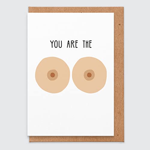 STUDIO BOKETTO Gut gemachte Karte - lustig Gut gemachte Karte - Sie sind die Tits - Sie sind die Brust - Glückwunschkarte - unhöflich - lustig - für ihn - für sie - für Bruder - für Schwester von STUDIO BOKETTO