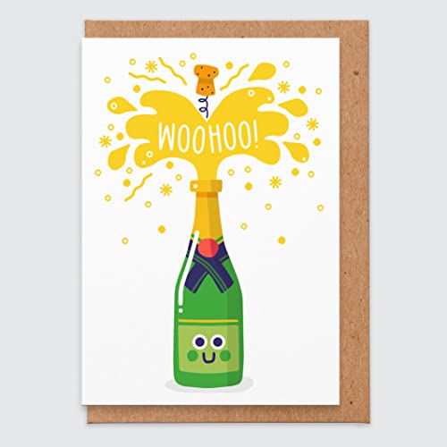 STUDIO BOKETTO Lustige Hochzeitskarte Glückwunschkarte Lustige Verlobungskarte Woohoo Champagner Verlobungsgeschenke für Ihn für Ihn Beste Freundin Feier Karte Brautjungfer Karte Hooray, Weiß STUDIO BOKETTO Lustige Hochzeitskarte Glückwunschkarte Lustige Verlobungskarte Woohoo Champagner Verlobungsgeschenke für Ihn für Ihn Beste Freundin Feier Karte Brautjungfer Karte Hooray, Weiß von STUDIO BOKETTO