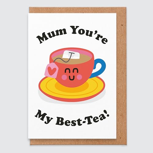 STUDIO BOKETTO Muttertagskarte - Muttertagskarte lustig - Mama du bist mein Best-Tea - Tee Geschenk - Mama Geburtstagskarten lustig - von der Tochter - für sie - für Mama - Mutter Tochter von STUDIO BOKETTO