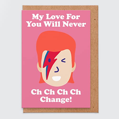 STUDIO BOKETTO Valentinstagskarte für Freund, Ehemann, Freundin, Ehefrau, Musikgeschenk für ihn, Indie Rock, meine Liebe für Sie wird sich nie ändern, David Bowie von STUDIO BOKETTO