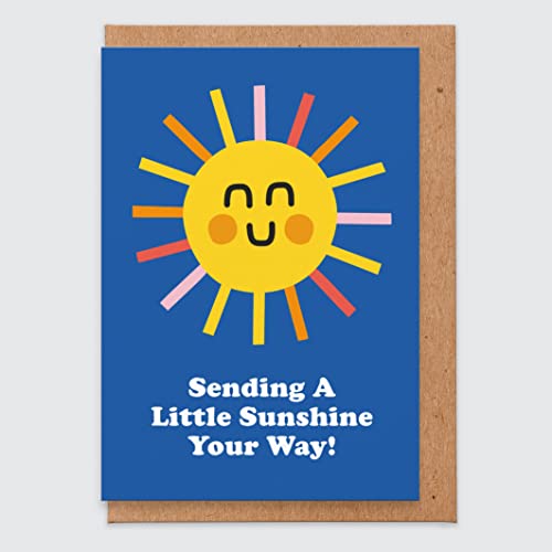 Thinking of You Karte – Sending a Little Sunshine Your Way – Wellbeing Karte – Achtsamkeitskarten – süß – für Freunde – Mutter – Vater – Freund – Freundin – Bruder – Schwester von STUDIO BOKETTO