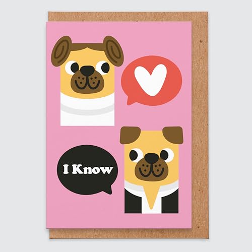 Valentinsgrußkarte - ich liebe dich, den ich kenne - Valentinsgrußkarte Mops - lustige Valentinsgrußkarte - für sie - für ihn - Freund - Freundin - Ehemann - Frau - vom Hund - Valentinsgrußgeschenk von STUDIO BOKETTO