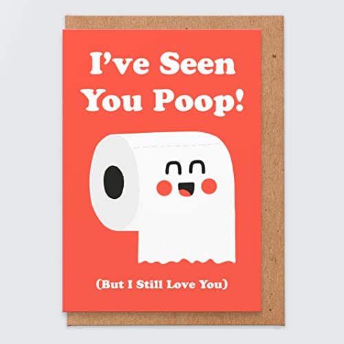 Valentinskarte unhöflich - ich habe gesehen, wie du kackst, aber ich liebe dich immer noch - lustige Valentinskarte - Witzkarte - Poo-Karte - Kackkarte - Freund - Freundin - Ehemann - Ehefrau von STUDIO BOKETTO