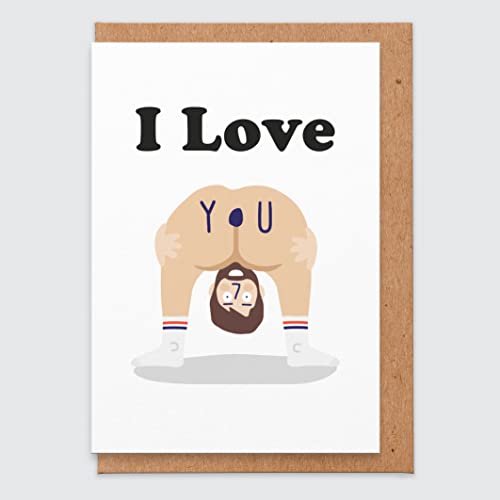 Valentinstagskarte Lustig Unhöflich - Nackte Karte Bum - LOL - Freche Valentinstagskarte - Lustige Valentinstagskarte - für sie - Freundin - Ehefrau - Paar - Partner - Rude - I Love You - Cheeky von STUDIO BOKETTO