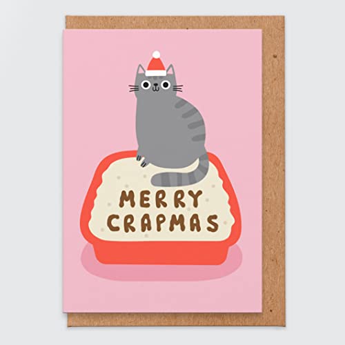 Weihnachtskarten mit Katzen-Motiv – Merry Crapmas – Weihnachtskarte für Katzen – lustige Weihnachtskarten – Katzen – Katzenkarte – Karte von Katze – von Haustier – für sie – Freundin – Ehefrau von STUDIO BOKETTO