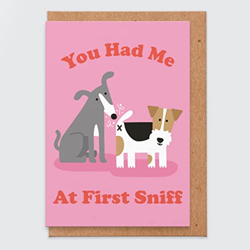 You had Me At First Sniff – lustige Valentinstagskarte für Ihn – Ehemann – Witz Valentinstagskarte für Freund – Valentinstagskarte für Hundebesitzer – Hund Valentinstagskarte lustig von STUDIO BOKETTO