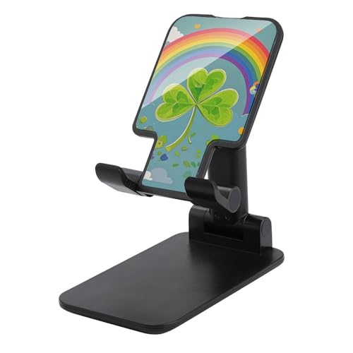 STVNKML Rainbow Circle Kleeblatt Klappbarer Handy-Ständer Verstellbare Handyhalterung für den Schreibtisch, tragbare Handyhalterung, universeller Handyständer, kompatibel mit allen Handys, Schwarz von STVNKML