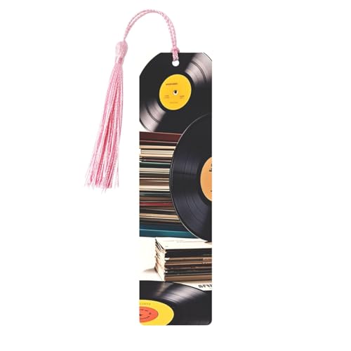 Vinyl Records and Tapes Metal Bookmarks with Pink Tassels Handmade Double Sided Printed Book Marks Page Markers Book Accessories Gift for Book Lovers Women Men Vinyl Records and Tapes Metal Bookmarks with Pink Tassels Handmade Double Sided Printed Book Marks Page Markers Book Accessories Gift for Book Lovers Women Men von STVYUKL