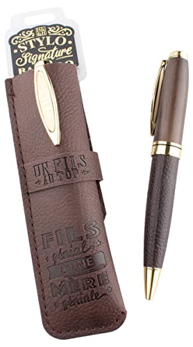 Bambus-Stift mit personalisiertem Etui mit Fäden von STYLOS BAMBOU