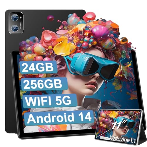 2024 Neues Tablet Android 14 Tablet, 11 Zoll mit 24 GB RAM 256 GB ROM 5G + 2,4 G WiFi, WiFi 6, Octa-Core, GMS zertifiziert, Widevine L1, Bluetooth, Tablet Touchscreen mit Tastatur | Maus | Schutzhülle 2024 Neues Tablet Android 14 Tablet, 11 Zoll mit 24 GB RAM 256 GB ROM 5G + 2,4 G WiFi, WiFi 6, Octa-Core, GMS zertifiziert, Widevine L1, Bluetooth, Tablet Touchscreen mit Tastatur | Maus | Schutzhülle von SUAAT