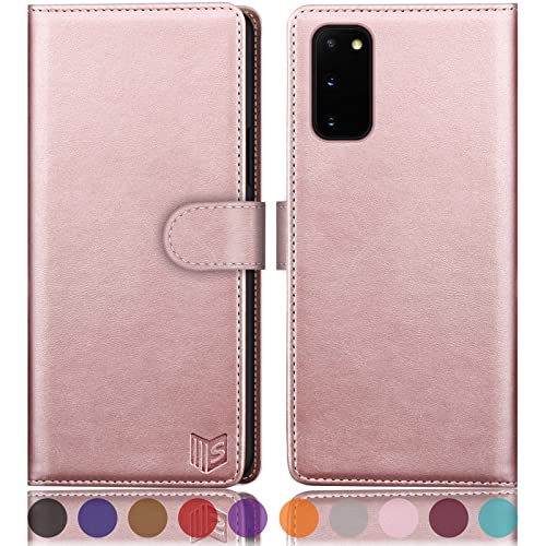 SUANPOT [RFID Schutz für Samsung Galaxy S20 Hülle PU Leder Handyhülle Lederhülle Klapphülle Kartenfach Flip Cover für Samsung S20 Handy hülle Leather Wallet Phone Case Roségold SUANPOT [RFID Schutz für Samsung Galaxy S20 Hülle PU Leder Handyhülle Lederhülle Klapphülle Kartenfach Flip Cover für Samsung S20 Handy hülle Leather Wallet Phone Case Roségold von SUANPOT