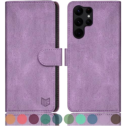 SUANPOT [RFID Schutz für Samsung Galaxy S24 Ultra Hülle PU Leder Handyhülle Lederhülle Klapphülle Kartenfach Flip Cover für Samsung S24 Ultra Handy hülle Leather Wallet Phone Case Flieder Lila SUANPOT [RFID Schutz für Samsung Galaxy S24 Ultra Hülle PU Leder Handyhülle Lederhülle Klapphülle Kartenfach Flip Cover für Samsung S24 Ultra Handy hülle Leather Wallet Phone Case Flieder Lila von SUANPOT