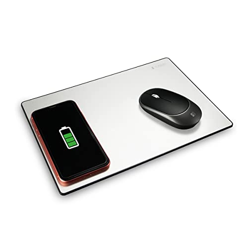 SUBBLIM Aluminium-Pad mit Schnellladung, kabellos, für Computer, rutschfeste Unterseite, Mauspad mit Kabel oder kabellos, PC/Mac, Ultra Slim, 29 x 19,5 x 0,4 cm, Silber SUBBLIM Aluminium-Pad mit Schnellladung, kabellos, für Computer, rutschfeste Unterseite, Mauspad mit Kabel oder kabellos, PC/Mac, Ultra Slim, 29 x 19,5 x 0,4 cm, Silber von SUBBLIM