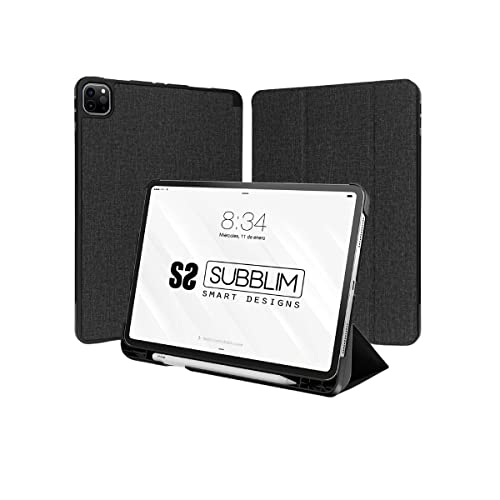 SUBBLIM Tablet-Schutzhülle für iPad Pro 11 Zoll 2021/20/18, Magnetverschluss, USB-Ladeanschluss, stoßfest, Zwei Blickwinkel, automatischer Schlaf, Schwarz von SUBBLIM