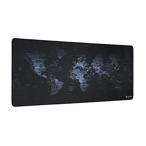 SUBBLIM World XL Mousepad schwarz Teppich Raton 90 x 40 cm Design Weltkarte von SUBBLIM
