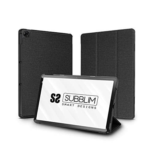 Subblim Tablet-Schutzhülle Realme Pad 25,6 cm (10,4 Zoll), Magnetverschluss, Zwei Blickwinkel, stoßfest, USB-Ladeanschluss, Schwarz von SUBBLIM