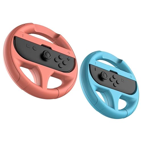Subsonic – 2er-Set Lenkräder für Nintendo Switch und Switch 2 Joy-Cons – Nintendo Joy-Con 2-Lenkrad-Paar – Blau und Rot Subsonic – 2er-Set Lenkräder für Nintendo Switch und Switch 2 Joy-Cons – Nintendo Joy-Con 2-Lenkrad-Paar – Blau und Rot von SUBSONIC