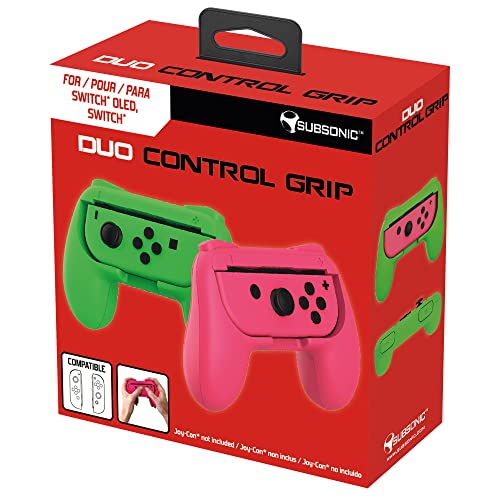 Subsonic - Controller Grips für Nintendo Switch Joy-Cons - Packung mit 2 Komfortgriffen für Joy Cons grün und pink. von SUBSONIC
