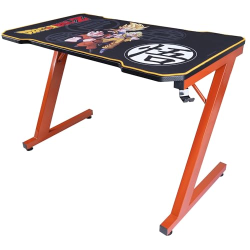 Subsonic DBZ Dragon Ball Z - Ergonomischer Gamer's Desk mit Carbon Finish und integriertem Mauspad Offizielle Lizenz PC Gaming von SUBSONIC
