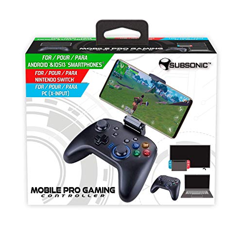 Subsonic Kabelloser Bluetooth-Controller mit Vibrationen, Gyroskop, Programmierbaren Tasten Auf Der Rückseite und Umgekehrten Joysticks - Zubehör für Android Smartphone und Tablet, Nintendo Switch, PC von SUBSONIC