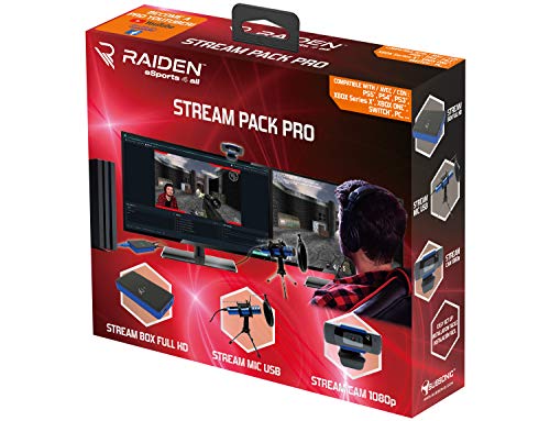 Subsonic Raiden - Zubehörpaket für Streaming-Gamer und Youtubers, Full HD Video Capture Box, Mikrofon, HD-Kamera - PS4, PS5, Xbox serie x: Xbox One, Umschalter, PC von SUBSONIC