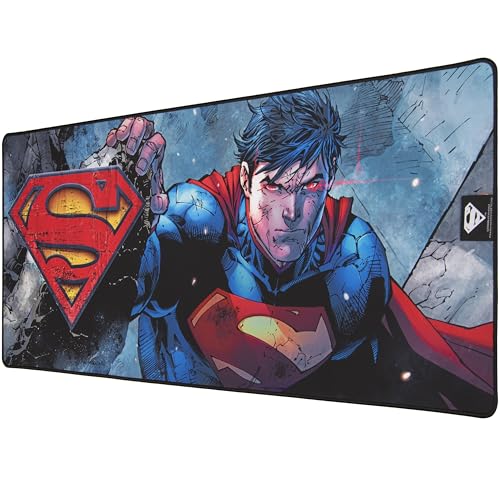 Subsonic Superman - Anti-Rutsch-Mauspad XXL 90 mm x 40 mm in Perlenoptik - Offizielle Lizenz DC comis von SUBSONIC