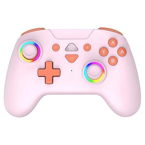 Subsonic – Wireless Controller für Switch und Switch Oled – Bluetooth drahtloser Controller mit LED, Vibration und 6-Achsen-Gyro - Rosa von SUBSONIC