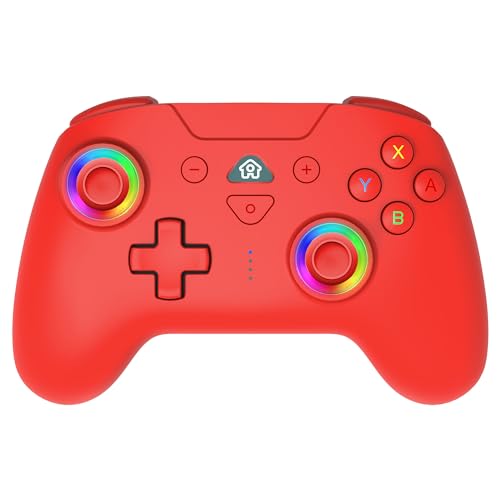 Subsonic – Wireless Controller für Switch und Switch Oled – Bluetooth drahtloser Controller mit LED, Vibration und 6-Achsen-Gyro - Rot Subsonic – Wireless Controller für Switch und Switch Oled – Bluetooth drahtloser Controller mit LED, Vibration und 6-Achsen-Gyro - Rot von SUBSONIC