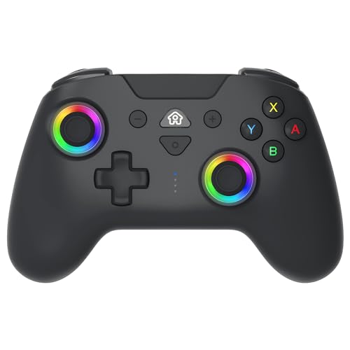 Subsonic – Wireless Controller für Switch und Switch Oled – Bluetooth drahtloser Controller mit LED, Vibration und 6-Achsen-Gyro - Schwarz von SUBSONIC