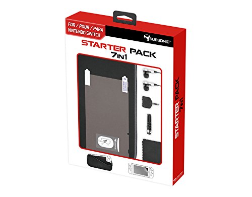 Subsonic - Zubehör Pack 7 in 1 für Nintendo Switch Konsole und Zubehör - Beinhalteteine Tasche für Nintendo Switch, Game Card Schutzhülle, Displayschutzfolie - Starer pack 7 in 1 von SUBSONIC