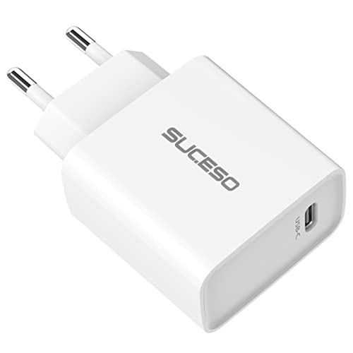 SUCESO 20W USB C Ladegerät USB C Netzteil PD 3.0 USB C Power Adapter Ladestecker Typ C Fast Charger Power Delivery Compatible with iPhone 13 Pro Max Mini 12 11 X SE, iPad Pro, Galaxy S21,S20 usw-weiß von SUCESO