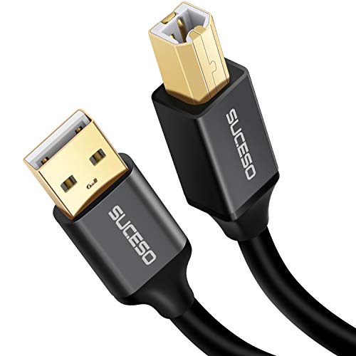 SUCESO Druckerkabel USB 2M Scanner Kabel 2.0 USB A auf USB B Drucker Kabel Typ B USB B Kabel Scannerkabel Printer Cable kompatibel mit HP, Canon, Dell, Epson, Lexmark, Xerox, Brother, Samsung usw von SUCESO