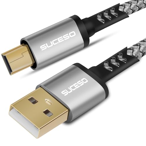 SUCESO Mini USB Kabel USB 2.0 Datenkabel USB Mini-B Ladekabel USB A auf Mini USB B Stecker Kompatibel mit PS3 Controller,Dash Cam,Garmin GPS,Externe Festplatte,Blue Yeti,Hero 4/3+, Ti-84,MP3 Player-1M von SUCESO