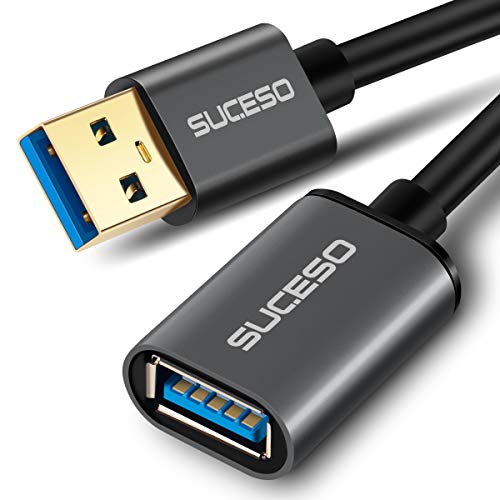 SUCESO USB 3.0 Verlängerung Kabel 2M Kabel Verlängerungskabel USB 3.0 A Stecker auf A Buchse 5Gbps für Kartenlesegerät,Tastatur,USB-Stick, Externe Festplatte, USB Hub, Drucker,Scanner,Kamera usw von SUCESO