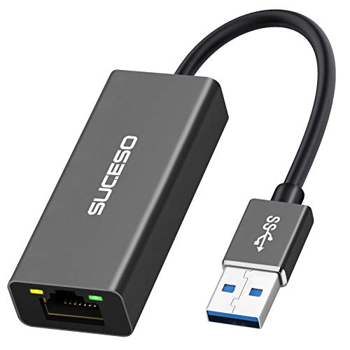 SUCESO USB 3.0 auf RJ45 Gigabit Ethernet Adapter USB 3.0 LAN Adapter 10/100/1000 Mbps Netzwerkadapter Kompatibel für Laptop, PC, MacBook Pro, Surface, Windows 11/10/8.1/8/7,Vista/XP, Mac, Linux usw von SUCESO